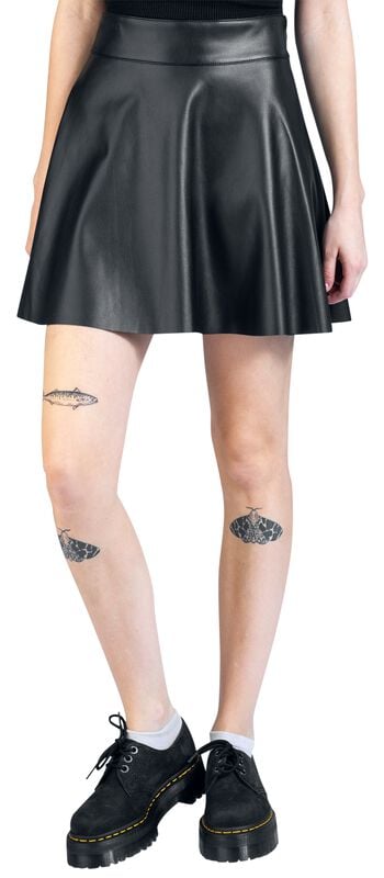 Rock Revival "NMandy PU HW Flared Skirt WVN NOOS" Mini Skirt Black By Noisy May
