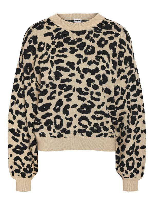 Rock Revival "NMCHARLOTT L/S O-NECK KNIT FWD NOOS" Knit Jumper Leopard By Noisy May