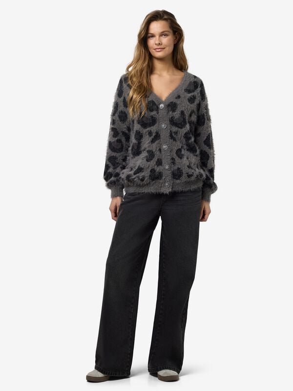 rock revival "NMFLYNN L/S V-NECK KNIT CARDIGAN NOOS" Cardigan brown by Noisy May