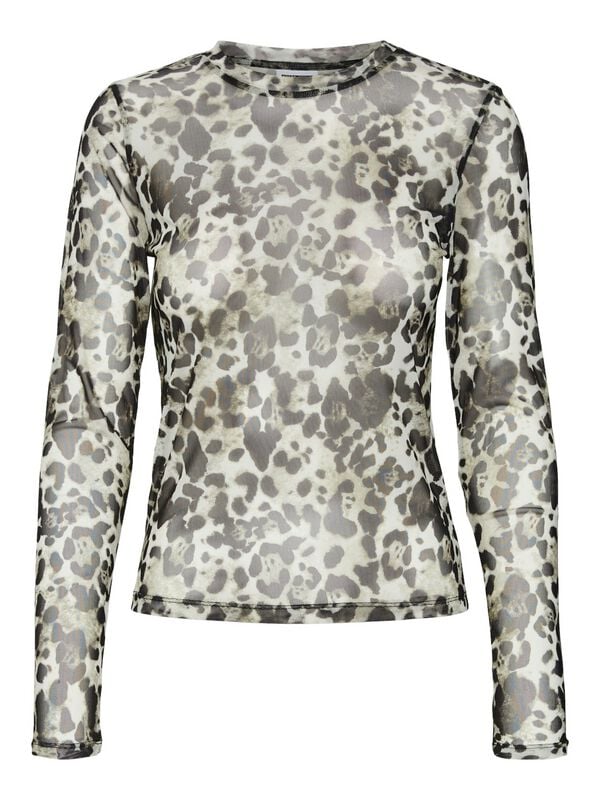 rock revival "NMJudith L/S Mesh Top BG NOOS" Long-sleeve Shirt leopard by Noisy May
