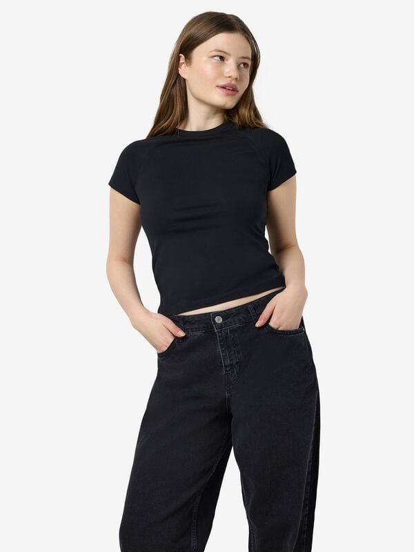 Rock Revival "NMKatinka S/S Raglan Top FWD JRS NOOS" T-Shirt Black By Noisy May