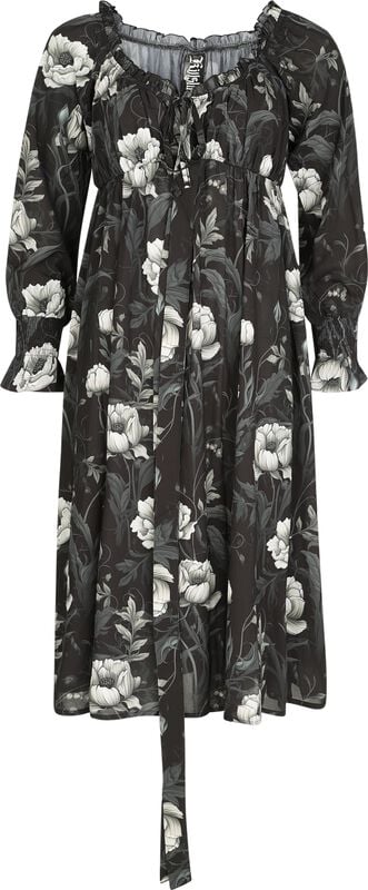 rock revival "Nocturne Nights - Ivory'S Chorus Midi Dress" Midi Dress black by Killstar