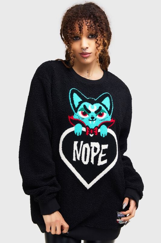 Rock Revival "Nope Fleece Jumper" Sweatshirt Black By THE VAMPURR By KILLSTAR