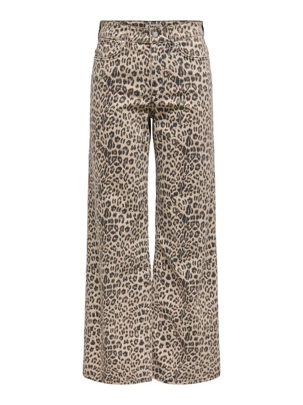 rock revival "ONLMADISON BLUSH HW LEO WIDE DNM" Jeans leopard by Only
