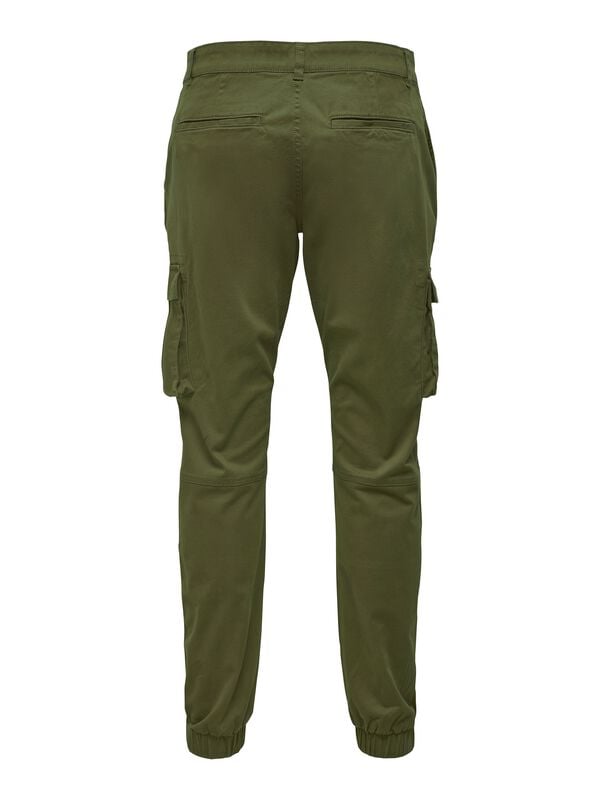 Rock Revival "ONSCAM STAGE CARGO CUFF LIFE 6687 NOOS" Cargo Trousers Olive By ONLY And SONS