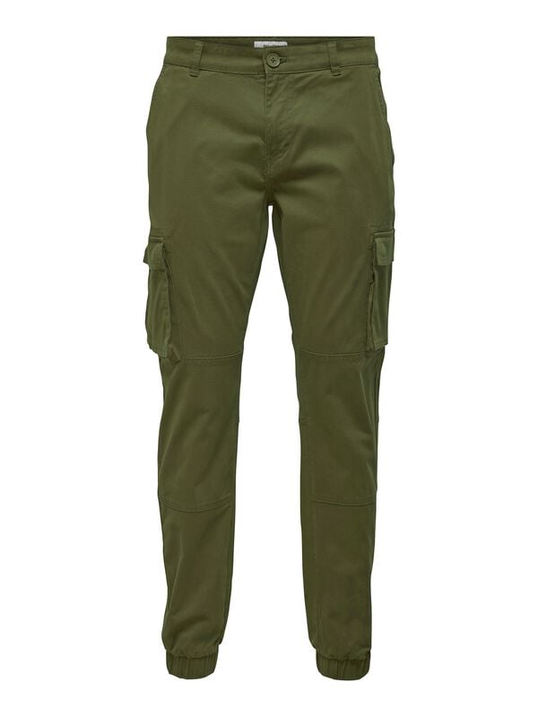 rock revival "ONSCAM STAGE CARGO CUFF LIFE 6687 NOOS" Cargo Trousers olive by ONLY and SONS