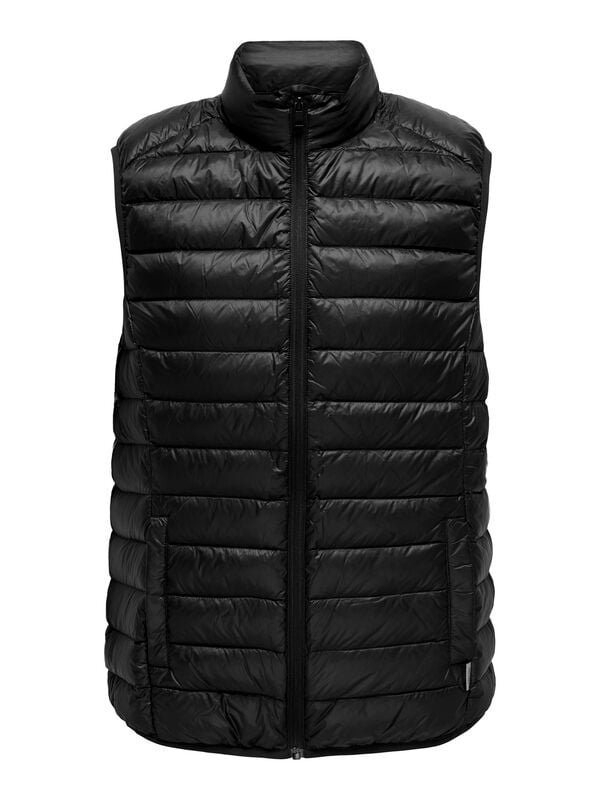 Rock Revival "ONSGAVIN LIFE LIGHT QUILTED ZIP VEST OTW" Vest Black By ONLY And SONS