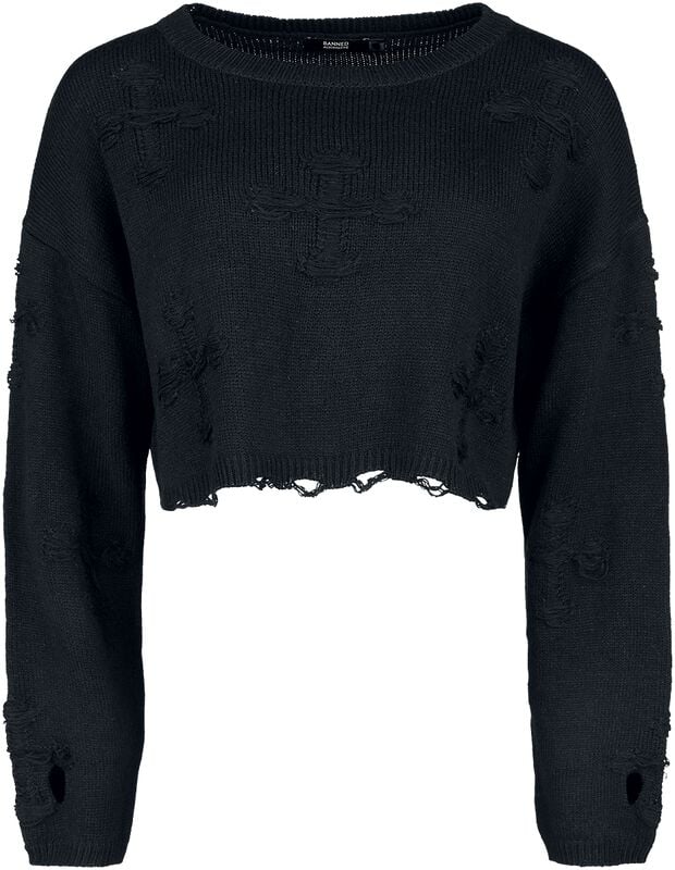 rock revival "Onyx Bow Jumper" Knit jumper black by Banned Alternative