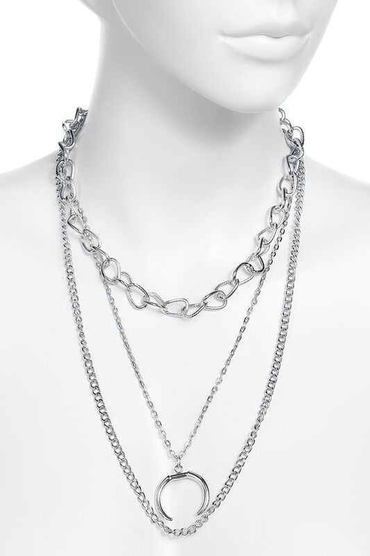 Rock Revival "Open Ring Layering Necklace" Necklace Silver-coloured By Urban Classics