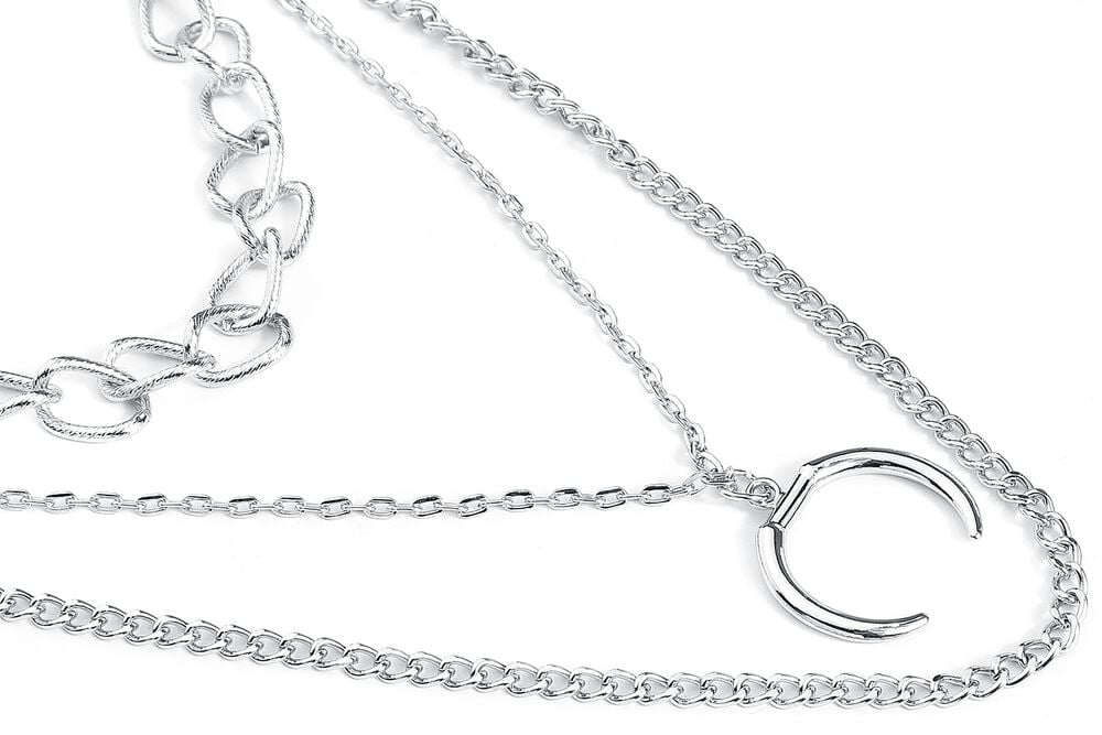 Rock Revival "Open Ring Layering Necklace" Necklace Silver-coloured By Urban Classics