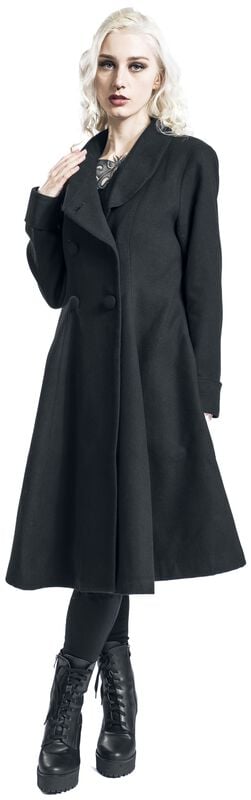 Rock Revival "Ophelia Coat" Coat Black By Gothicana By EMP