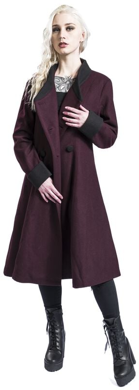 Rock Revival "Ophelia Coat" Coat Dark Red By Gothicana By EMP