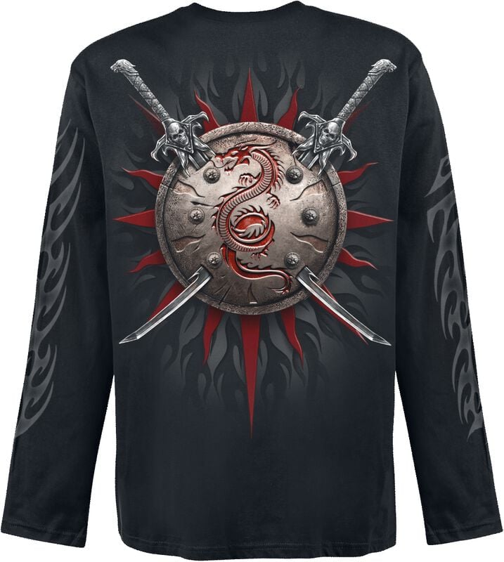 Rock Revival "Oriental Dragon Longsleeve" Long-sleeve Shirt Black By Spiral