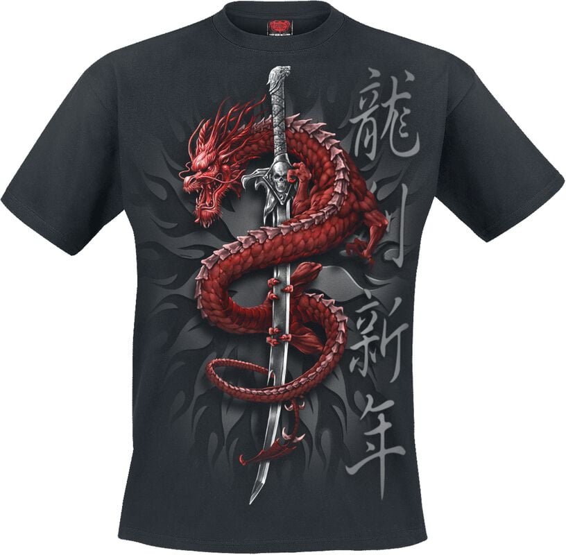 rock revival "Oriental Dragon" T-Shirt black by Spiral