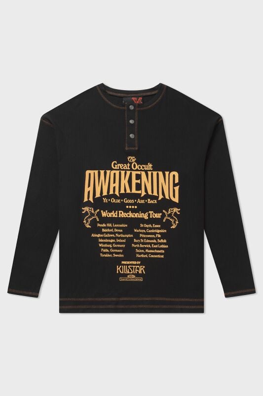 Rock Revival "Otherworlds Henley Top" Long-sleeve Shirt Black By Killstar