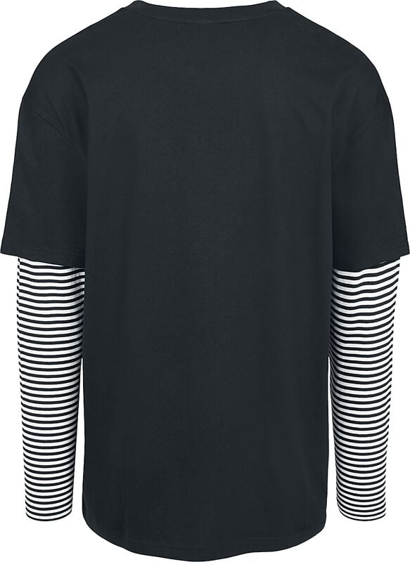 Rock Revival "Oversized Double Layer Striped LS Tee" Long-sleeve Shirt Black-white By Urban Classics