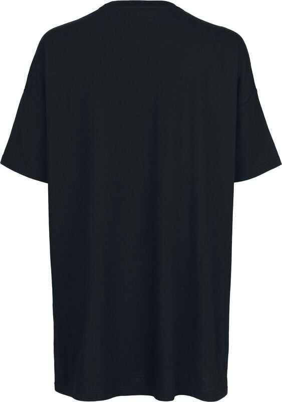 Rock Revival "Oversized T-shirt With Mesh & Skull Print" T-Shirt Black By Black Premium By EMP