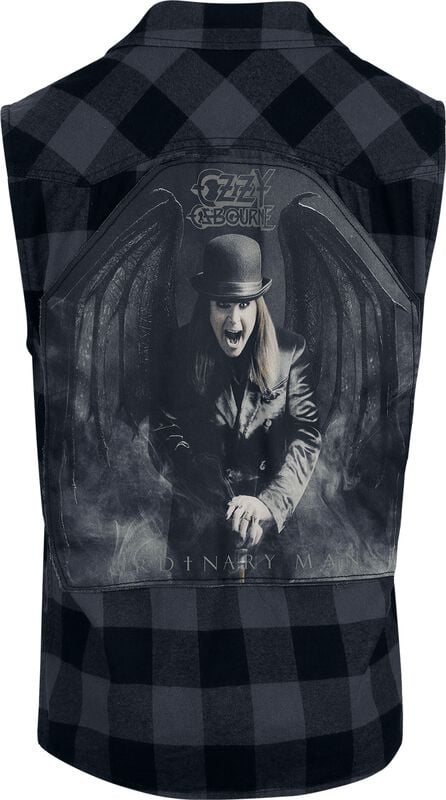 Rock Revival "Ozzy Sleeveless Checkshirt" Short-sleeved Shirt Black-grey By Ozzy Osbourne