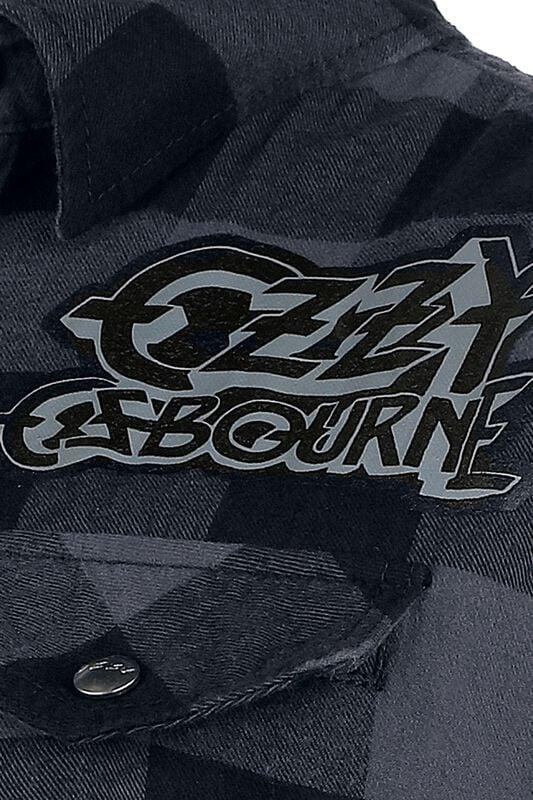 Rock Revival "Ozzy Sleeveless Checkshirt" Short-sleeved Shirt Black-grey By Ozzy Osbourne