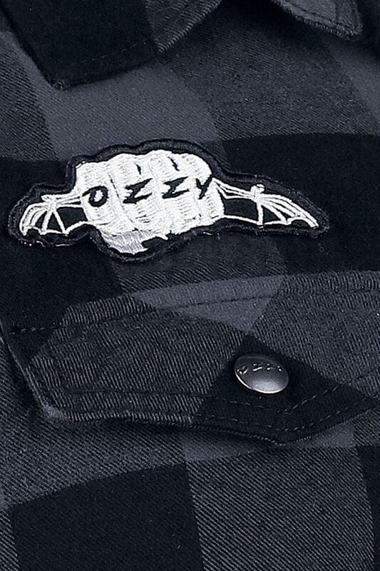 Rock Revival "Ozzy Sleeveless Checkshirt" Short-sleeved Shirt Black-grey By Ozzy Osbourne