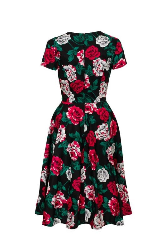 Rock Revival "Paint Me Roses Dress" Maxi Dress Multicolour By Hell Bunny