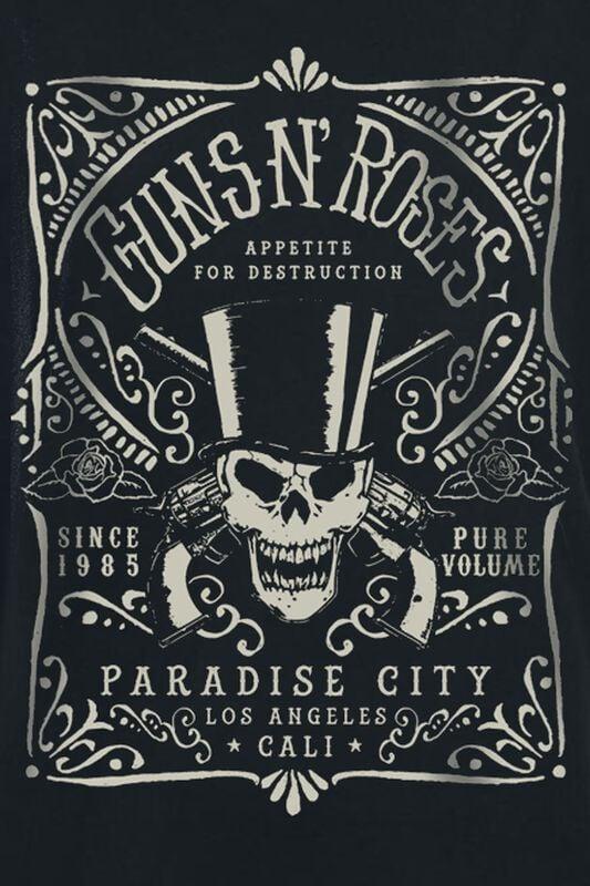 Rock Revival "Paradise City Label" T-Shirt Black By Guns N' Roses