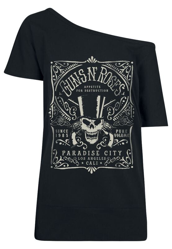 rock revival "Paradise City Label" T-Shirt black by Guns N' Roses