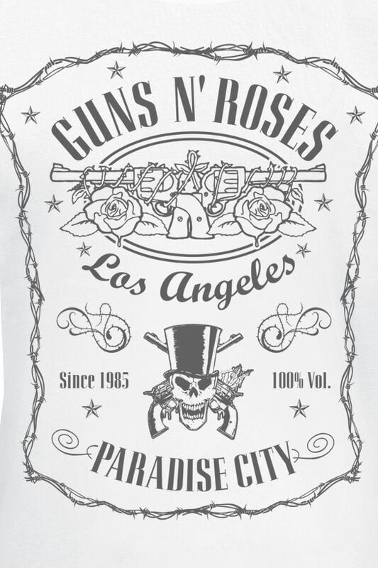 Rock Revival "Paradise City Label" T-Shirt White By Guns N' Roses