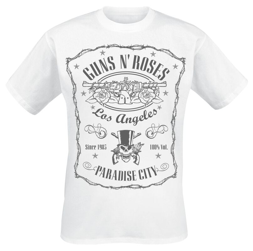 rock revival "Paradise City Label" T-Shirt white by Guns N' Roses
