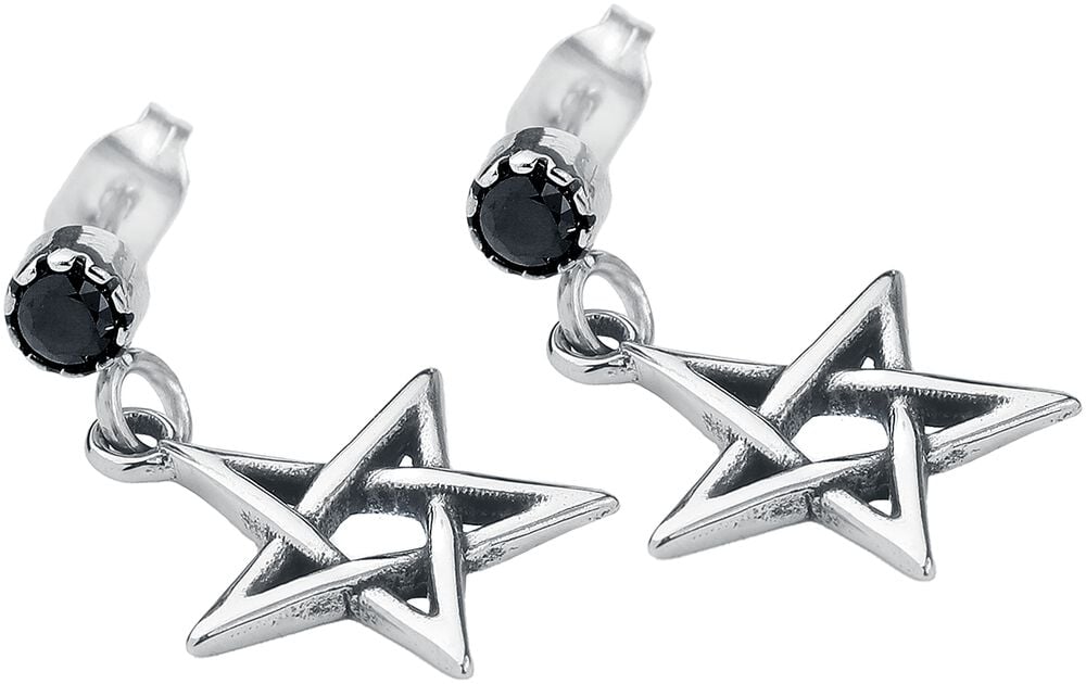 Rock Revival "Pentagram Ear Studs" Stud Earring Set Silver-coloured By EtNox