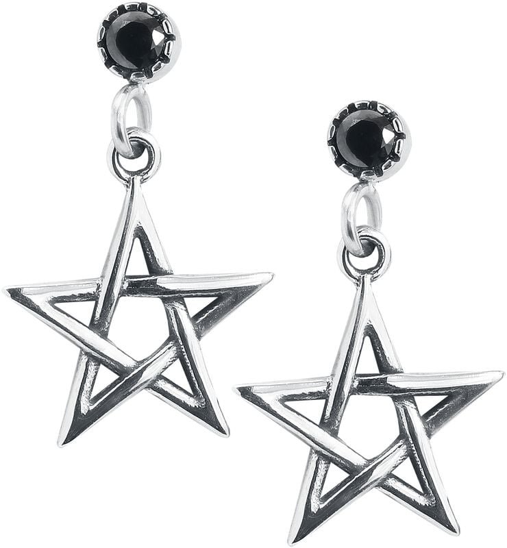 rock revival "Pentagram ear studs" Stud Earring Set silver-coloured by etNox
