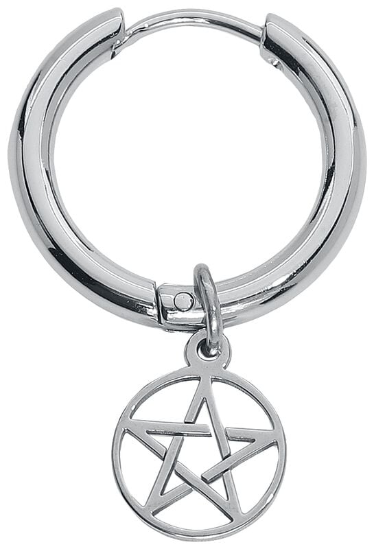 Rock Revival "Pentagram Hoops" Earrings Silver-coloured By EtNox