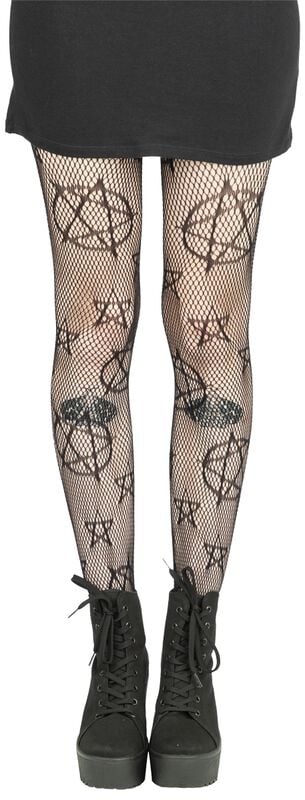 rock revival "Pentagram Net Tights" Tights black by Pamela Mann