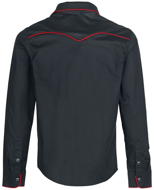 Rock Revival "Plain Trim" Longsleeve Black-red By Banned Alternative
