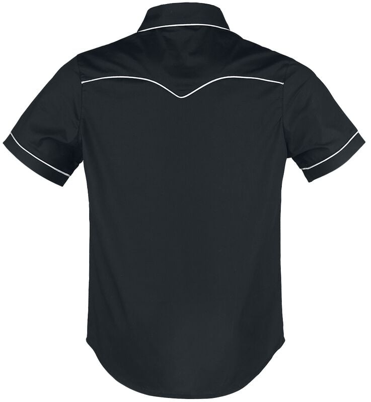 Rock Revival "Plain Trim" Short-sleeved Shirt Black-white By Banned Alternative