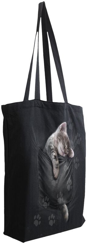 Rock Revival "Pocket Kitten" Fabric Bag Black By Spiral