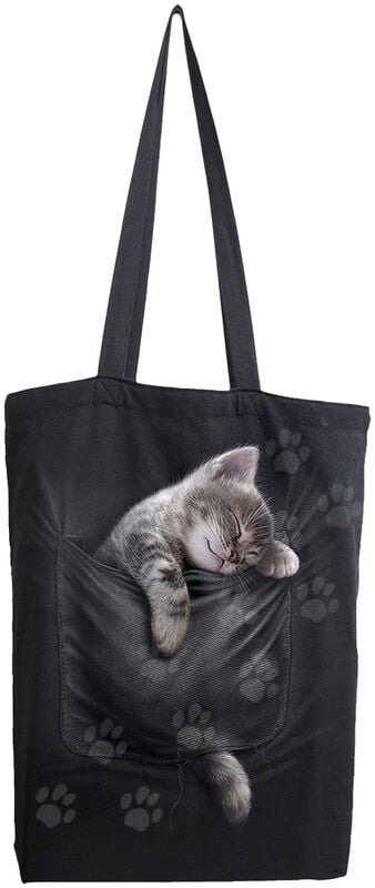 rock revival "Pocket Kitten" Fabric bag black by Spiral