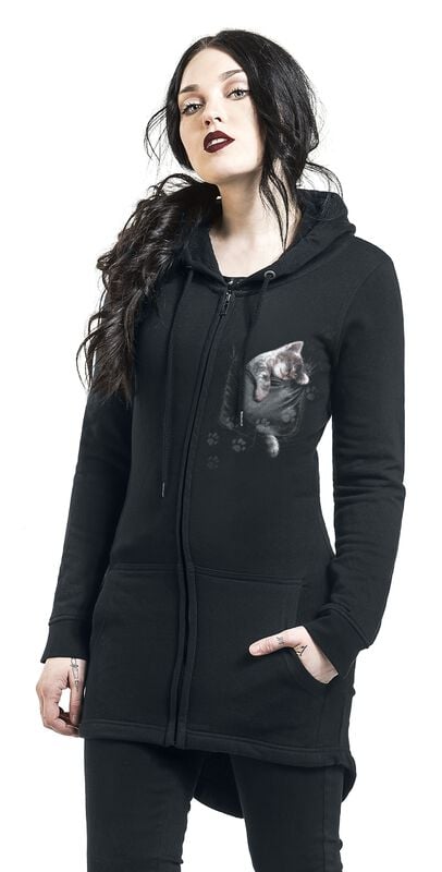 rock revival "Pocket Kitten" Hoodie Jacket black by Spiral