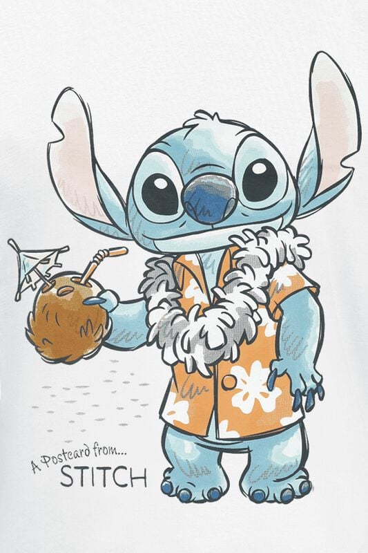 Rock Revival "Postcard From Stitch" T-Shirt White By Lilo & Stitch