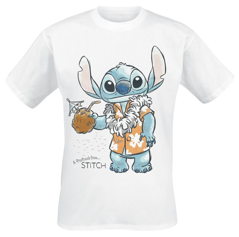 rock revival "Postcard from Stitch" T-Shirt white by Lilo & Stitch