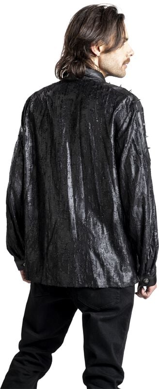 Rock Revival "Punk Handsome Spiked Shirt" Longsleeve Black By Punk Rave