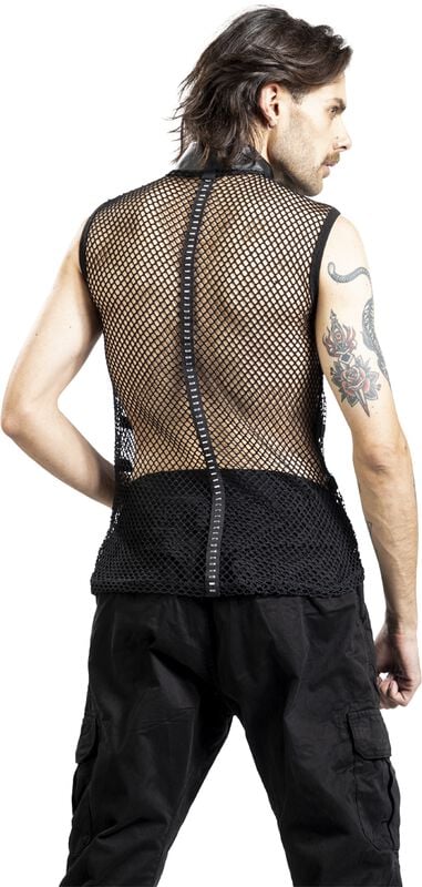 Rock Revival "Punk Personalised Mesh Waistcoat" Tanktop Black By Punk Rave
