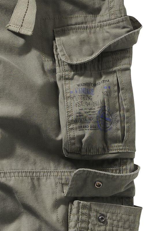 Rock Revival "Pure Vintage Trouser Slim" Cargo Trousers Olive By Brandit