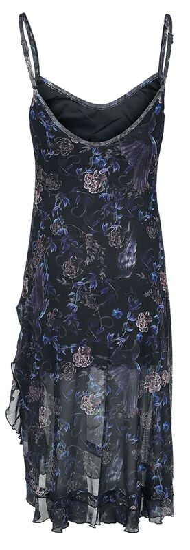 Rock Revival "Purple Night Crows Mesh Midi Dress" Midi Dress Multicolour By Jawbreaker