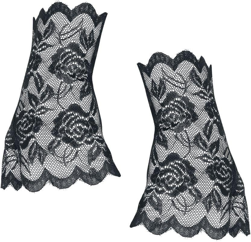 Rock Revival "Ramona Lace Gloves" Fingerless Gloves Black By Banned Alternative