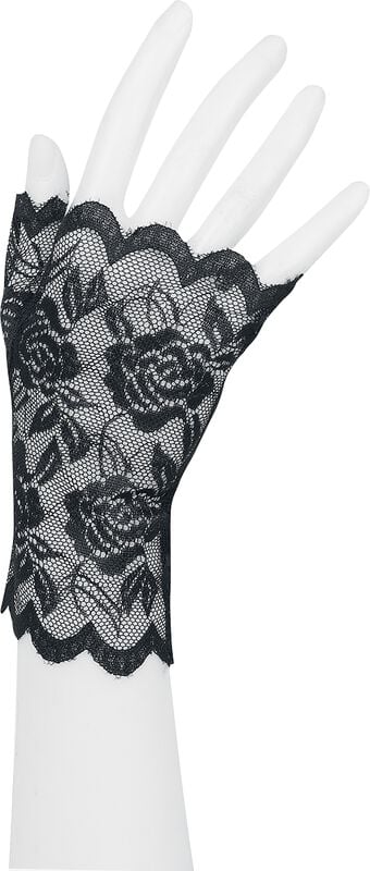 Rock Revival "Ramona Lace Gloves" Fingerless Gloves Black By Banned Alternative