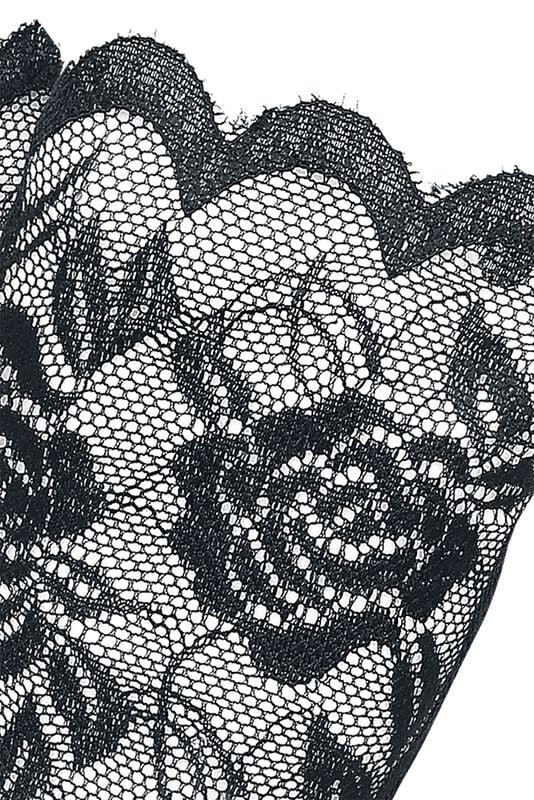 Rock Revival "Ramona Lace Gloves" Fingerless Gloves Black By Banned Alternative