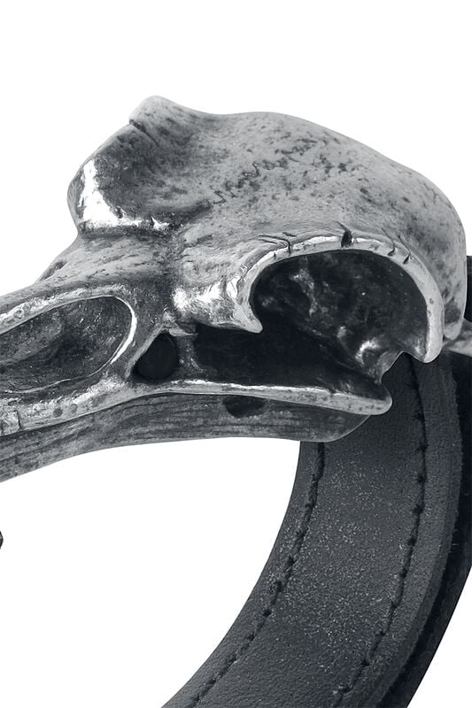 Rock Revival "Raven Skull" Leather Bracelet By Alchemy Gothic