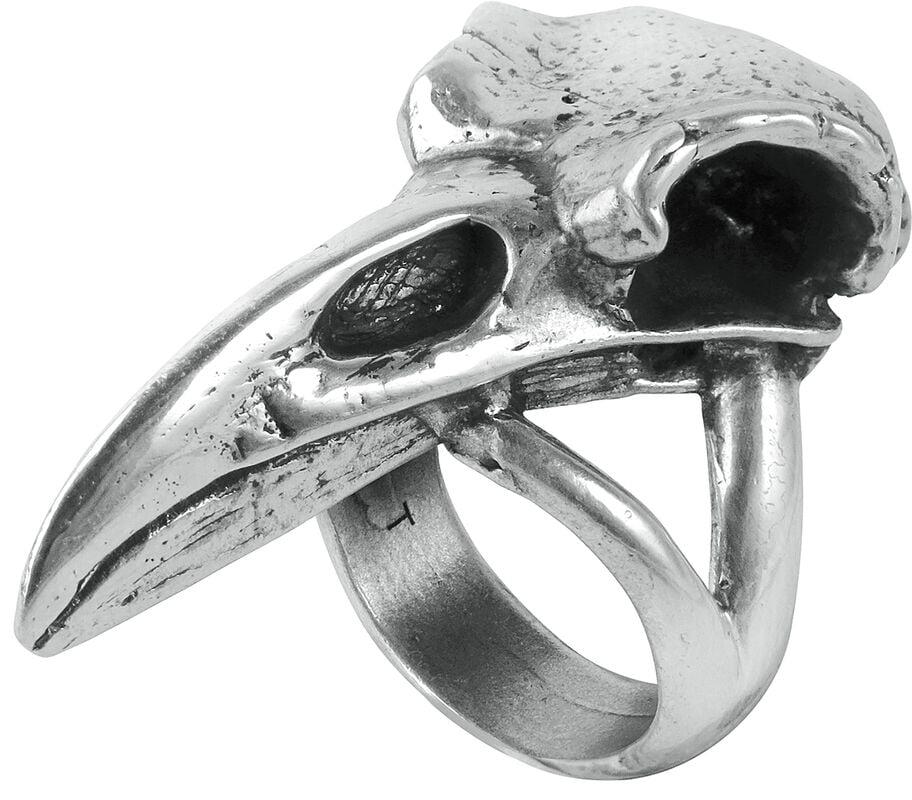 rock revival "Raven Skull" Ring silver-coloured by Alchemy Gothic
