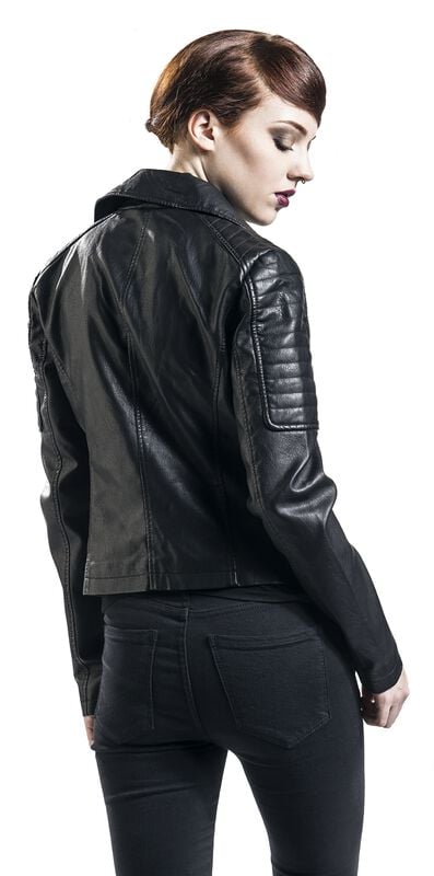Rock Revival "Rebel PU Jacket" Imitation Leather Jacket Black By Noisy May